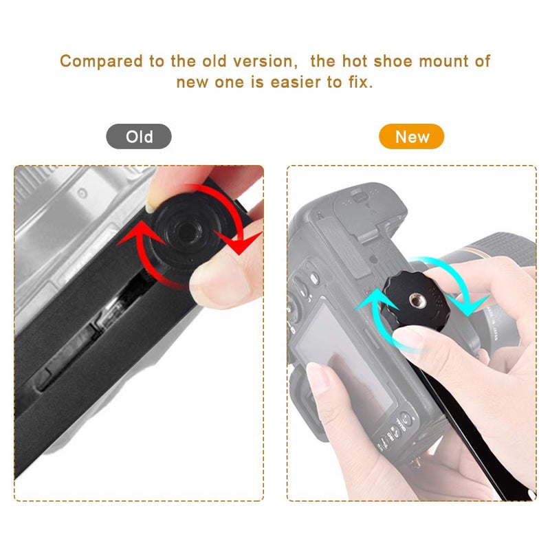 UTEBIT 8 inch Flash Bracket, Dual Camera Mount Extension Bar with 1/4 Screw Hot Shoe, Straight Flash Bracket Tripod Mount for DSLR Camera LED Light Studio Video Microphone, 2Packs - Image 3